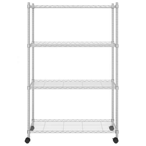 4-poziomowy regał na kółkach, 90x35x142 cm, chromowy, 200 kg Lumarko!