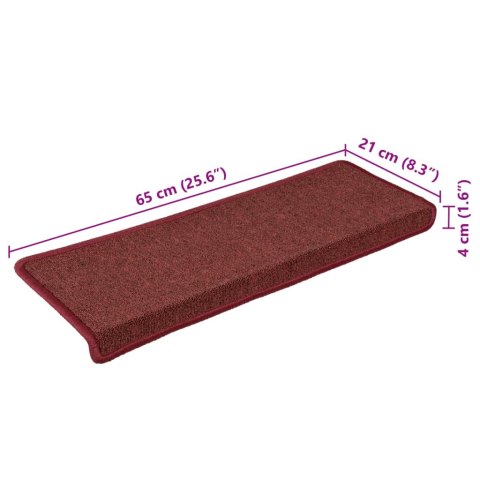 Maty na schody 15 szt. 65x21x4 cm Bordeaux Rectangular Edge Lumarko!