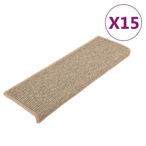 Maty na schody 15 szt. 65x21x4 cm Ciemnobeżowe, prostokątne krawędzie Lumarko!