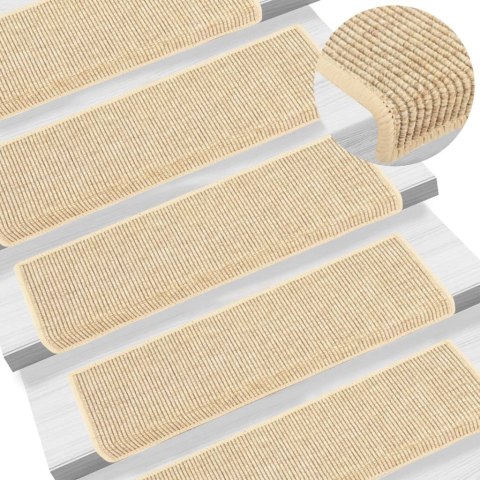 Maty na schody 15 szt. 65x21x4 cm Jasnobeżowe, prostokątne krawędzie Lumarko!