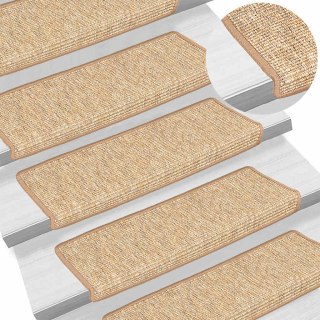 Maty na schody 15 szt. 65x21x4 cm Jasnobrązowe, prostokątne krawędzie Lumarko!