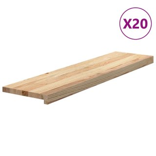Stopnie schodowe, 20 szt. surowe 100x25x2cm lite drewno dębowe Lumarko!