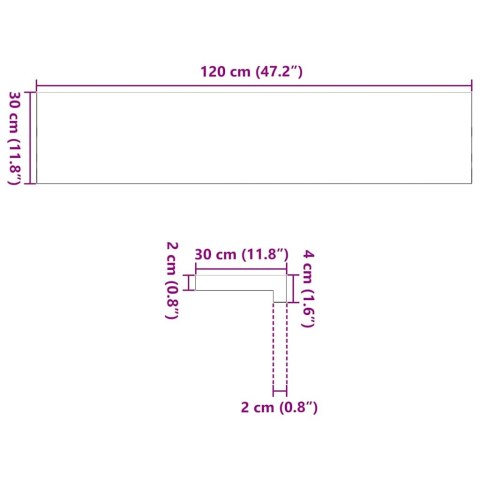Stopnie schodowe, 4 szt., surowe 120x30x2 cm lite drewno dębowe Lumarko!