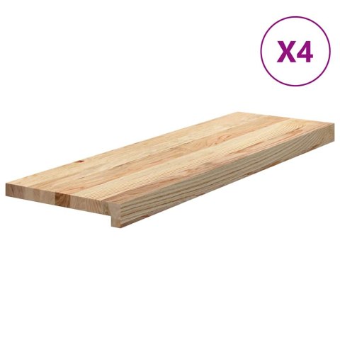 Stopnie schodowe, 4 szt., surowe 80x30x2 cm lite drewno dębowe Lumarko!