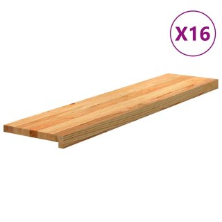 Stopnie schodowe, 16 szt. brązowe 110x25x2cm lite drewno dębowe Lumarko!