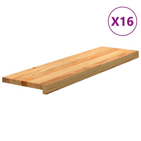 Stopnie schodowe, 16 szt. brązowe 90x30x2cm lite drewno dębowe Lumarko!