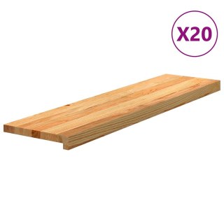 Stopnie schodowe, 20 szt. brązowe 100x25x2cm lite drewno dębowe Lumarko!