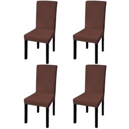 Lumarko Elastyczne pokrowce na krzesła w prostym stylu, 4 szt., brązowe