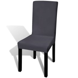 Lumarko Elastyczne pokrowce na krzesła w prostym stylu, 6 szt., antracyt