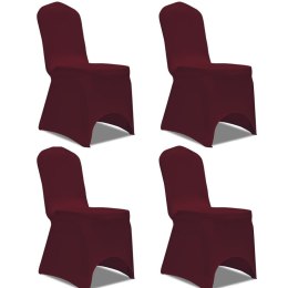 Lumarko Elastyczne pokrowce na krzesło bordowe 4 szt.