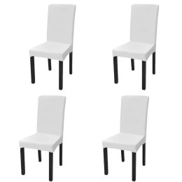 Lumarko Elastyczne pokrowce na krzesło w prostym stylu, białe, 4 szt.