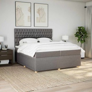 Łóżko kontynentalne z materacem, taupe, tkanina, 200x200 cm Lumarko!