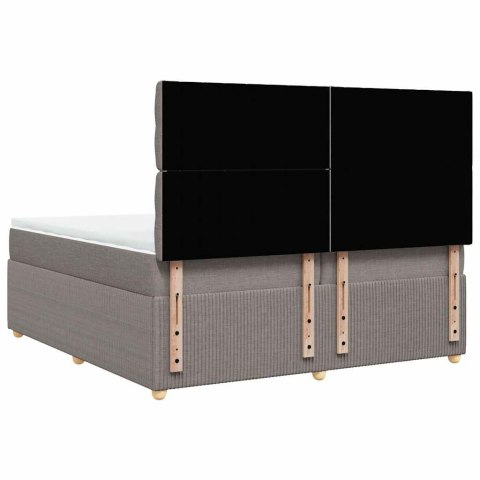 Łóżko kontynentalne z materacem, taupe, tkanina, 200x200 cm Lumarko!