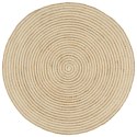  Dywanik ręcznie wykonany z juty, spiralny wzór, biały, 120 cm Lumarko!