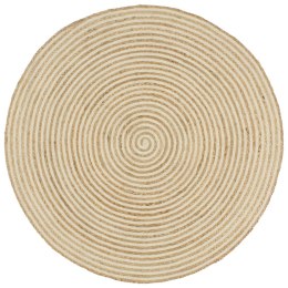  Dywanik ręcznie wykonany z juty, spiralny wzór, biały, 150 cm Lumarko!