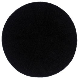 Lumarko Maty na stół, 4 szt., gładkie, czarne, 38 cm, okrągłe, bawełna