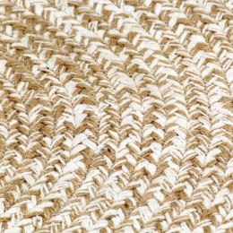  Ręcznie wykonany dywan, juta, biały i naturalny, 120 cm Lumarko!