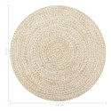  Ręcznie wykonany dywan, juta, biały i naturalny, 150 cm Lumarko!