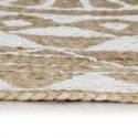  Ręcznie wykonany dywanik, juta, biały nadruk, 150 cm Lumarko!