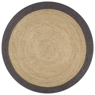  Ręcznie wykonany dywanik, juta, ciemnoszara krawędź, 90 cm Lumarko!