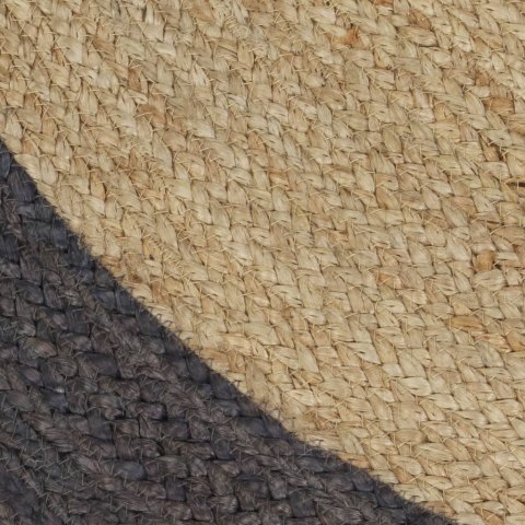 Ręcznie wykonany dywanik, juta, ciemnoszara krawędź, 90 cm Lumarko!