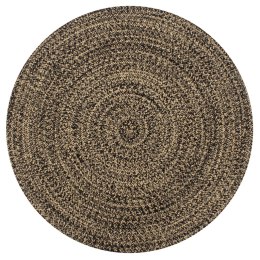  Ręcznie wykonany dywanik, juta, czarny i naturalny, 90 cm Lumarko!