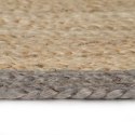  Ręcznie wykonany dywanik, juta, szara krawędź, 150 cm Lumarko!