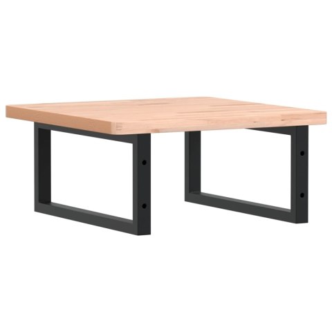 Półka ścienna pod umywalkę, stal i lite drewno bukowe Lumarko!