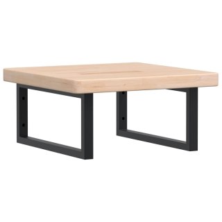 Półka ścienna pod umywalkę, stal i lite drewno dębowe Lumarko!