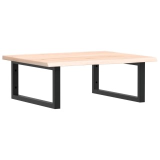 Półka ścienna pod umywalkę, stal i lite drewno dębowe Lumarko!
