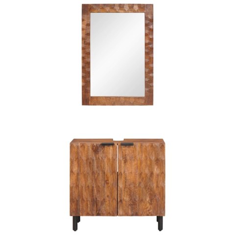 Zestawy łazienkowe 2 pcs Brązowy winyl akacjowy Drewno z mango Lumarko!