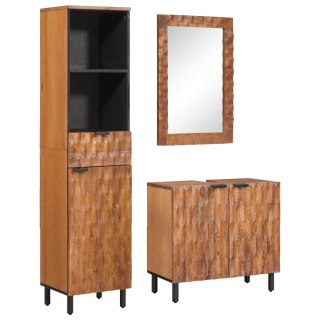 Zestawy łazienkowe 3 pcs Brązowy winyl akacjowy Drewno z mango Lumarko!