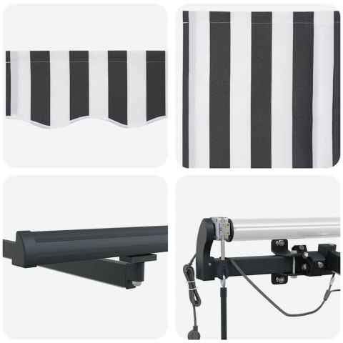 Automatyczna markiza z LED, antracytowo-biała, 450x300 cm Lumarko!