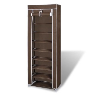 Materiałowa szafka na buty z osłoną, 57 x 29 x 162 cm, brązowa Lumarko!