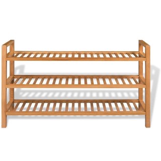  Stojak na buty z 3 półkami, 100x27x59,5 cm, lite drewno dębowe Lumarko!