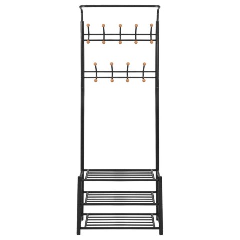  Wieszak na ubrania z półkami na buty, 68x32x182,5 cm, czarny Lumarko!