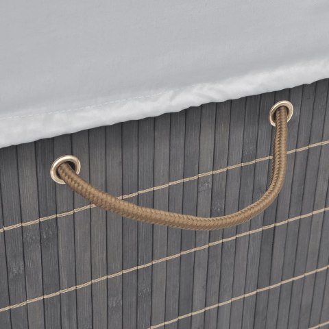  Bambusowy kosz na pranie prostokątny, ciemnobrązowy kolor Lumarko!