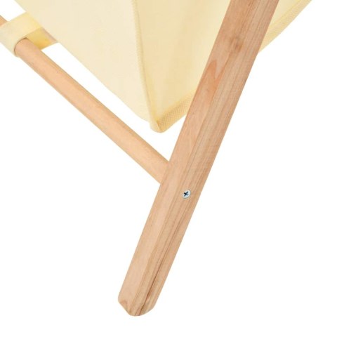  Kosz na pranie, drewno cedrowe i tkanina, beżowy, 42x41x64 cm Lumarko!