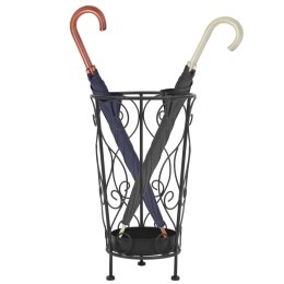  Stojak na parasole w stylu vintage, metalowy, 26x46 cm, czarny Lumarko!