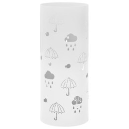 Lumarko Stojak na parasole, wzór w parasole, stalowy, biały