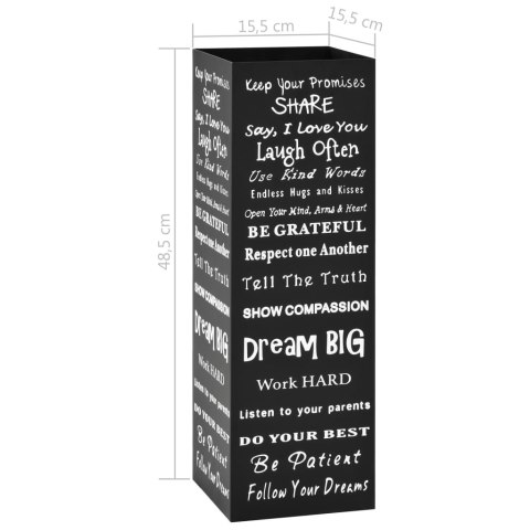  Stojak na parasole, z krótkimi sentencjami, stalowy, czarny Lumarko!