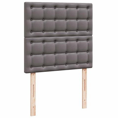Łóżko otomana z materacami i LED, szara, 180x200cm, ekoskóra Lumarko!