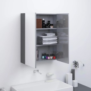 Szafka łazienkowa z lustrem 60x15x75 cm, MDF, szary z połyskiem Lumarko!