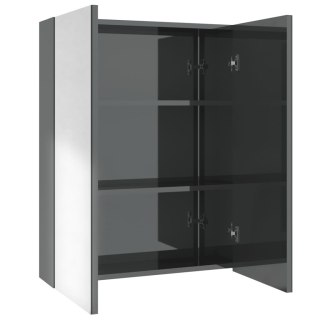 Szafka łazienkowa z lustrem 60x15x75 cm, MDF, szary z połyskiem Lumarko!