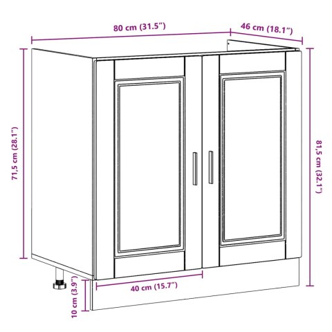 Szafka pod zlew Porto 2 pcs Brązowy Materiał drewnopochodny Lumarko!