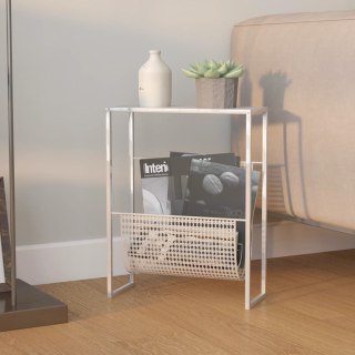 Stojak na gazety, srebrny, 35x15x45 cm, stal Lumarko!