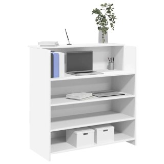 Biurko recepcyjne białe 100x50x103,5 cm Drewno konstrukcyjne Lumarko!