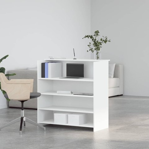 Biurko recepcyjne białe 100x50x103,5 cm Drewno konstrukcyjne Lumarko!