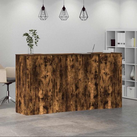 Biurko recepcyjne dąb wędzony 200x50x103,5 cm Drewno klejone Lumarko!