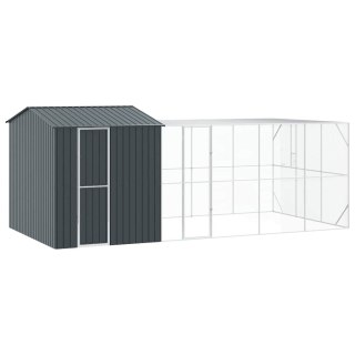 Klatka dla ptaków z przechowywaniem Antracyt 635 x 304 x 247 cm Lumarko!